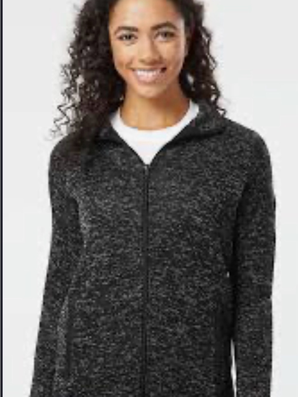 Columbia Women’s Athletic Full Zip Jacket Space Dye Heather Black Sz S EUC